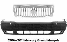 Front Bumper Cover Fascia & Grille Assembly For 2006-2011 Mercury Grand Marquis