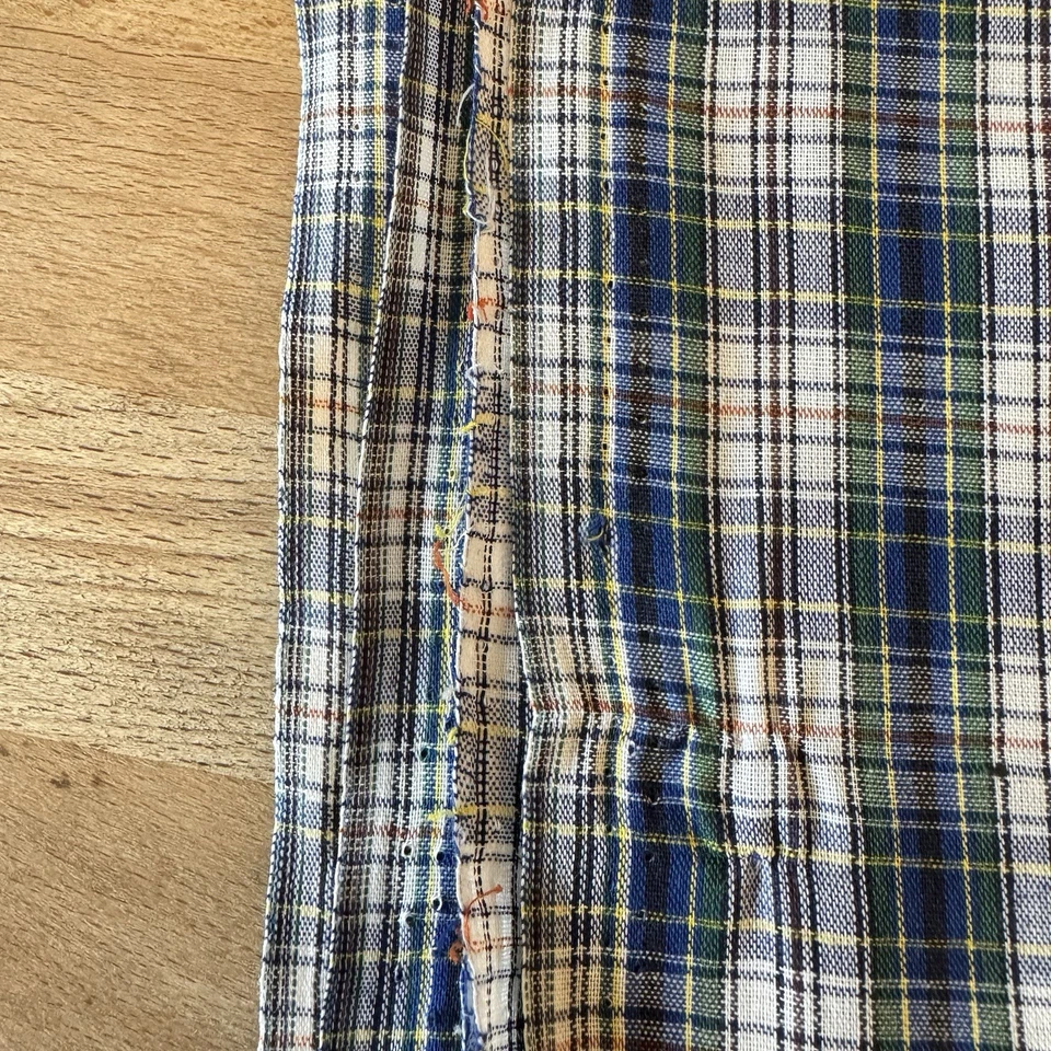 Tela vintage con patrón de cuadros escoceses de tartán de 1 1/4 yarda x 5 pulgadas de ancho Foto 3 de 3