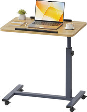 Adjustable Mobile Laptop Table with Wheels - Portable Desk for Couch  Bedside
