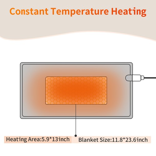Heating Blanket USB Coral Flannel Warm Shawl Temperature Control Bedroom Indoor - Picture 57 of 61