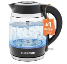 Chefman Electric Kettle, 1.8L 1500W, Hot Water Boiler, Removable Lid for Easy