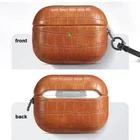 For Apple AirPods Pro 4 3 2 Case Crocodile Pattern Leather Bumper Protect Cover