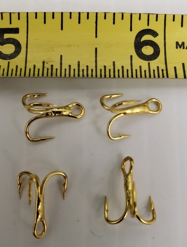 50 Quality Gold Treble Trout, Fish Fishing Hooks Size #16 - Picture 2 of 2