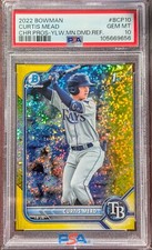 2022 Bowman Chrome Prospect CURTIS MEAD Yellow Mini Diamond Refractor /75 PSA 10
