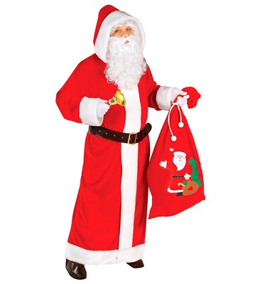 Idena Weihnachtsmann Kostüm Set Mit Geschenkesack - Mantel, Bart, Mütze, Gürtel Für Karneval & Weihnachten