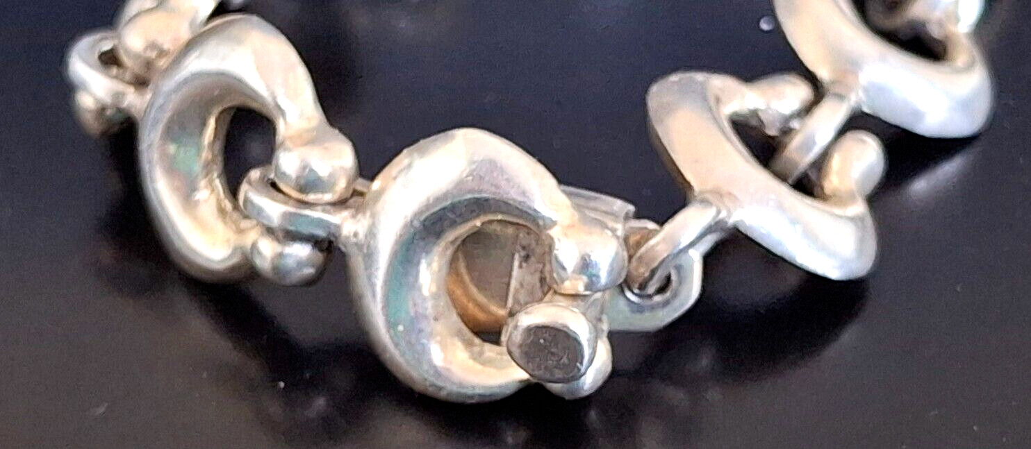 WELL MADE SOLID CAST 925 STERLING SILVER BRACELET - image 5