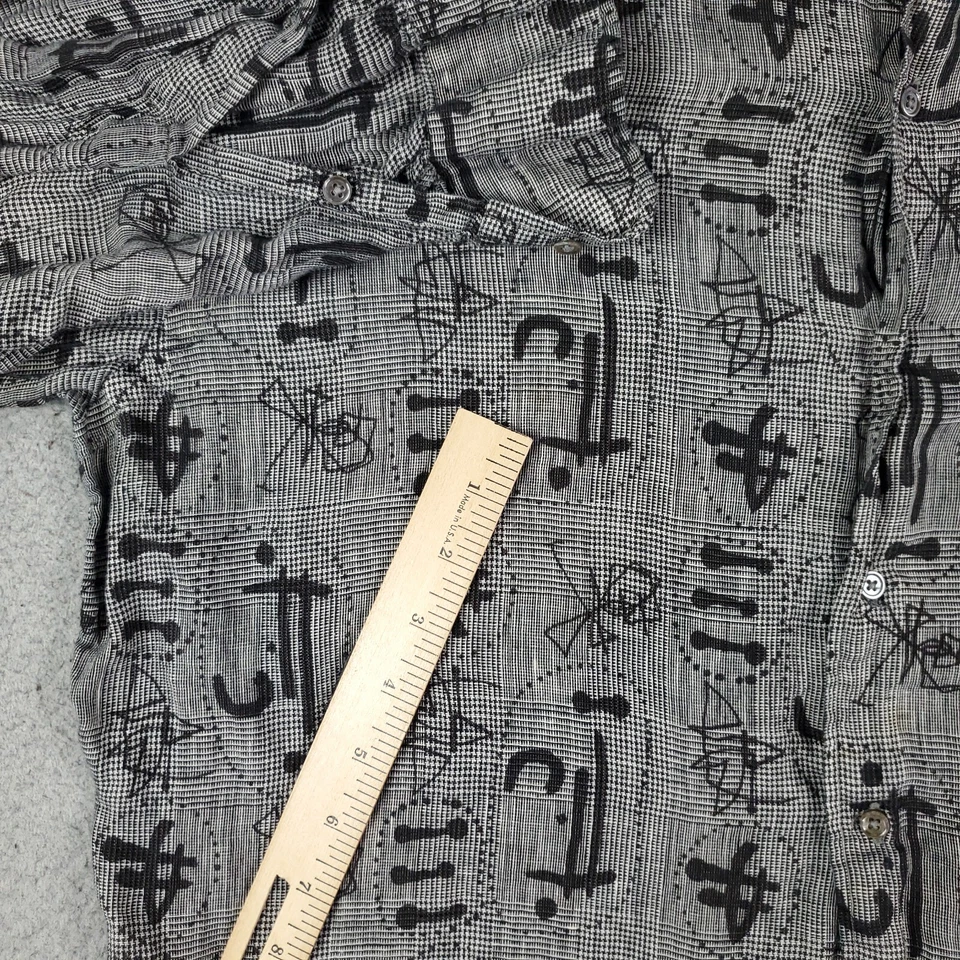 Bullock & Jones Shirt Mens Gray Abstract Casual Button Up Long Sleeve * - Image 3 of 4