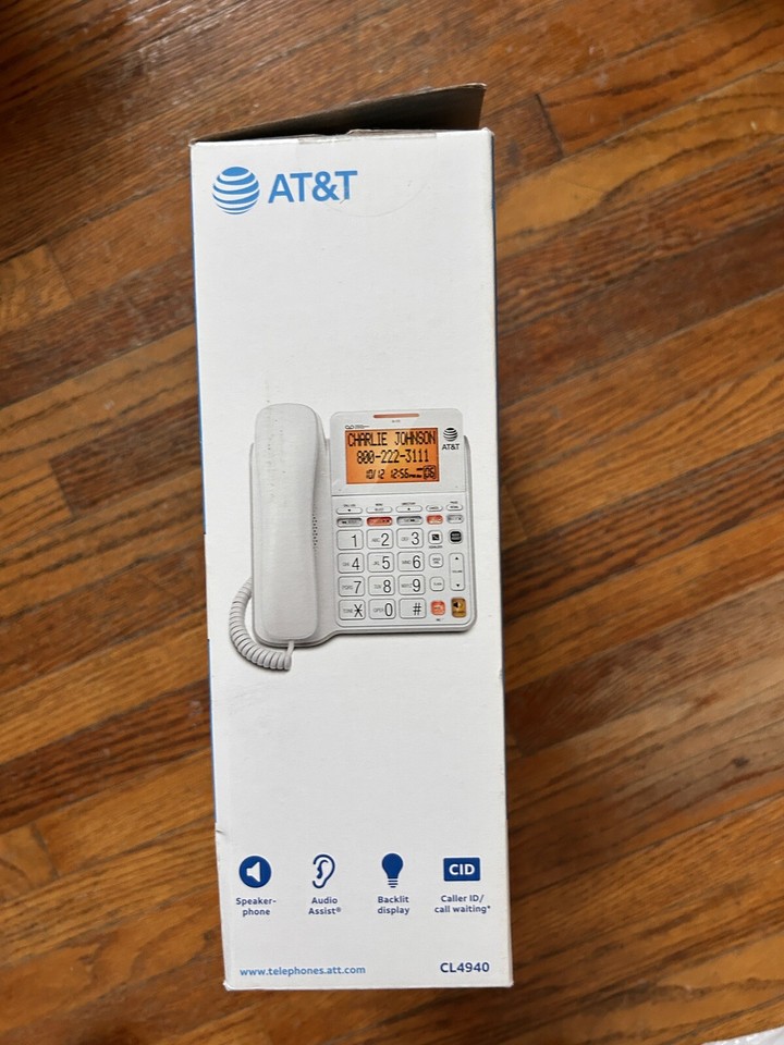 AT&T CL4940 Corded Phone System with Answering Machine, Big Buttons ...