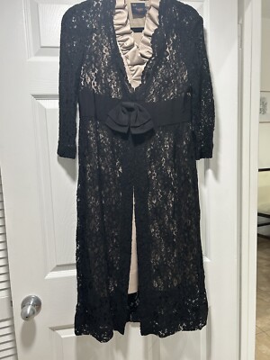 Elegant champagne dress with lace duster | eBay