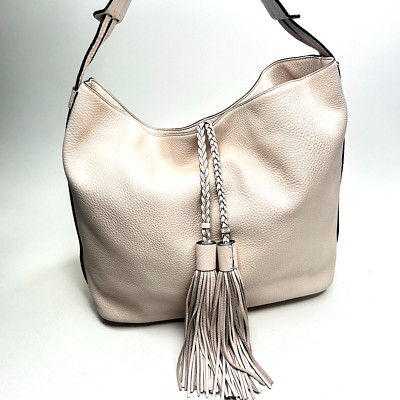 REBECCA MINKOFF Isobel Hobo Pebble Leather Shoulder Bag In Blush Pink