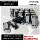 20 Dodge Ram 1500 Chrome Bulge Acorn Lug Nuts 9/16-18 For Durango Dakota Raider