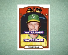Ted Kubiak Oakland Athletics A's 1972 Style Custom Baseball Art Card
