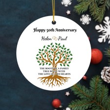 Personalized Anniversary Ornament Marriage Gift for Couple Happy Anniversary