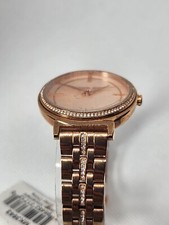 Michael Kor Women's Cinthia Rose Gold-Tone Watch MK3643 New Battery W Tag/Cover