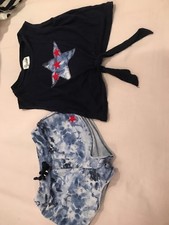 2 Pc Set shorts and top Outfit Toddler Girls trendy and lightweight Tie-dye