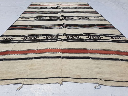 Antique Handmade African Berber Blanket Beautiful Multicolor Kilim Rug 255x140cm