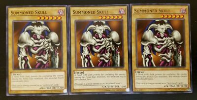 3x Summoned Skull x3 Yugioh DEM1-EN001 Common Playset Classic Yugi Muto - NM
