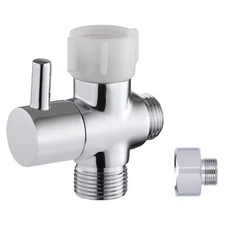 Bidet T adapter with shut off brass valve 7/8 x7/8 x1/2 or 3/8 tee connector