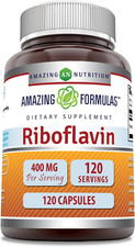 Amazing Formulas Riboflavin 400Mg Capsules Dietary Supplement, Non-Gmo, USA Made