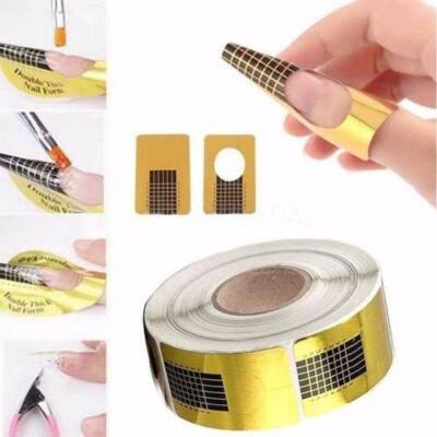 Gold Nagelformen Nail Art Sticker selbstklebend Verlängerung Anleitung Acryl Tips UV Gel