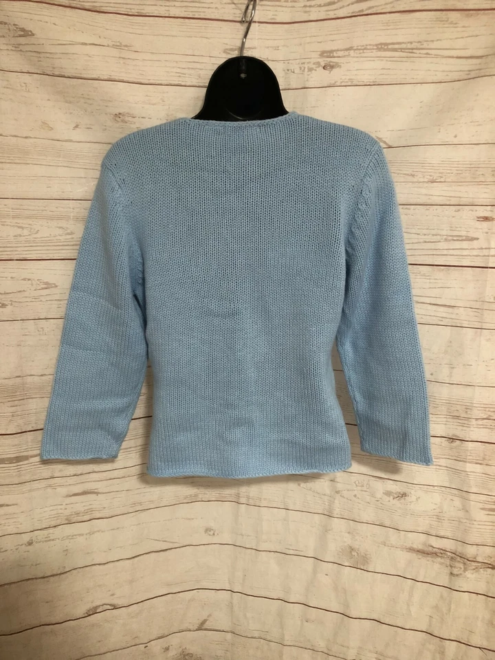 Suéter tejido para mujer Energie manga larga color azul talla L grande Foto 3 de 4