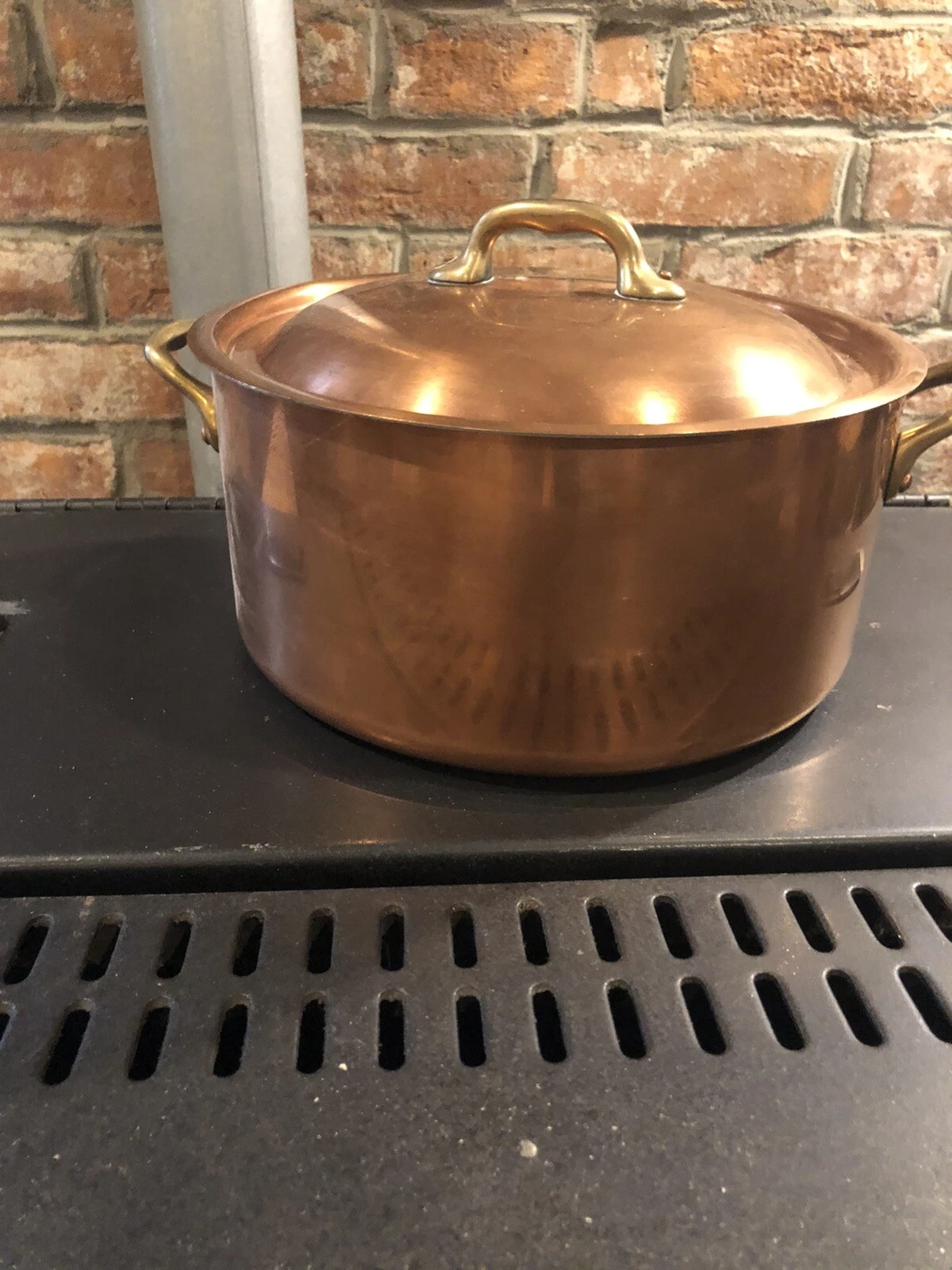 Williams Sonoma 5qt Copper Stock Pot With Lid Made in France 9.5” X 4.5”