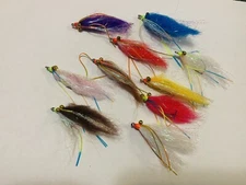 FLY FISHING FLIES  1/0 HOOK FAST SINKING 10- PACK  MIX COLORS