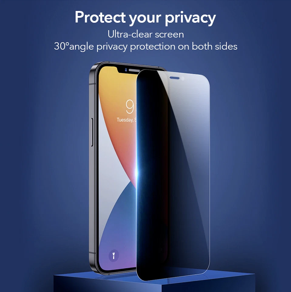 2x iPhone 17 16 15 Pro Max 14 13 12 Plus Privacy Tempered Glass Screen Protector - Image 3 of 4