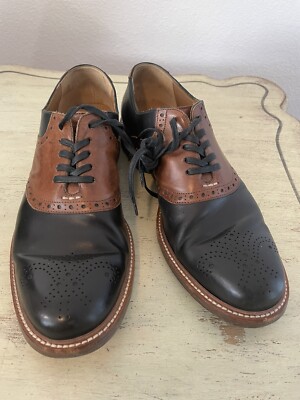 Cole Haan Made in Italy Vintage Black & Brown Leather Saddle  display picture 2