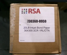 New RSA 20lb Inkjet Plotter Bond 36″ x 300′ (2 inch core) S2