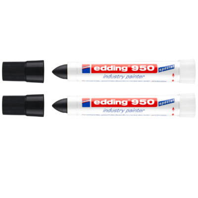 2x Edding 950 industry painter Spezialmarker permanent Strichstärke 10mm schwarz