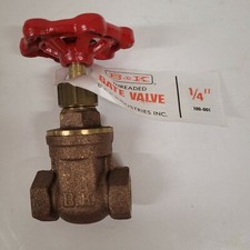 UPC 032888000018 product image for B & K Industries Brass Threaded Gate Valve 1/4'' Use With Water Oil Air 100-001 | upcitemdb.com