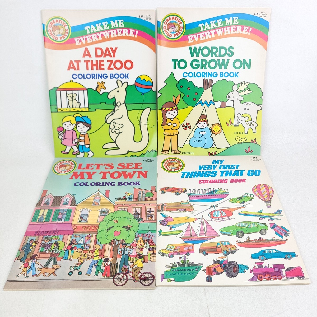 Lot 4 Creative Child Press Coloring Books Vintage 1986 UNUSED Take