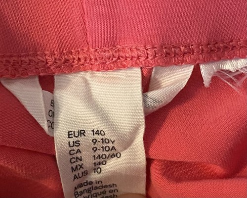 H&M Girls Pink Capri Leggings 100% Cotton size 9/10 - Picture 3 of 6