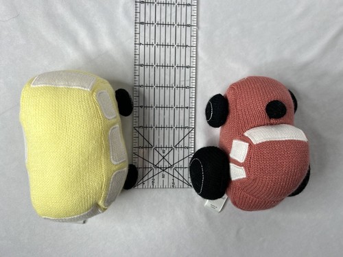 Cloud Island Plush 5" Red Tractor And Yellow Bus Polyester Knit Rattle Inside - Picture 12 of 18