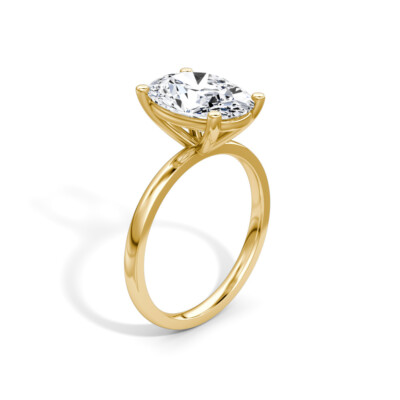 Diamond Engagement Ring VS1 F 3 Carat Lab Created 14k Yellow Gold IGI Special