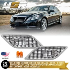 Euro Crystal Clear Bumper Side Markers For 2010-13 Mercedes W212 E Class 4D/5D