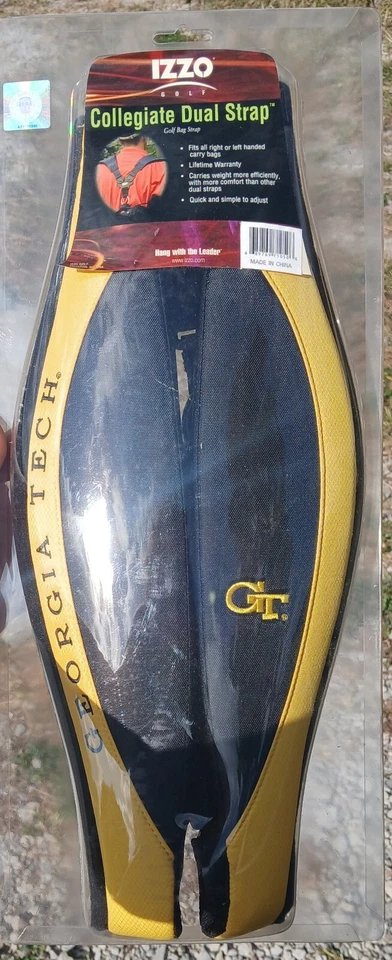 Izzo Golf Comfort Swivel Dual Strap Georgia Tech Logo GT Yellow Black NIP - Image 2 of 4