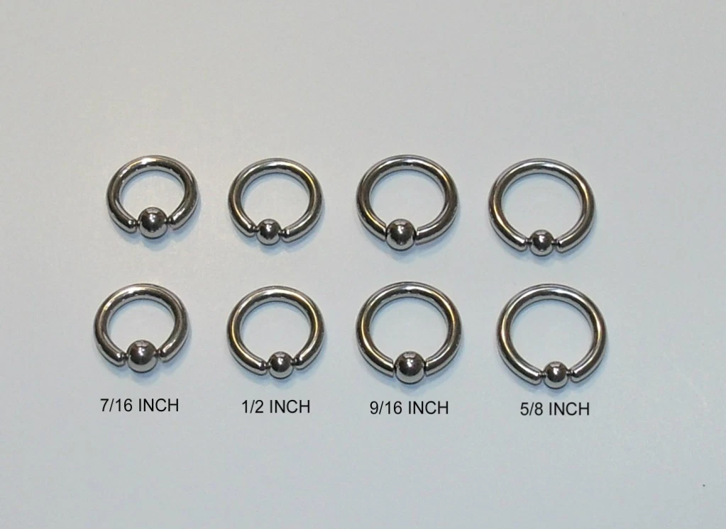 1 Pair 8g 1 2 Inch Surgical Steel Captive Bead Ring eBay