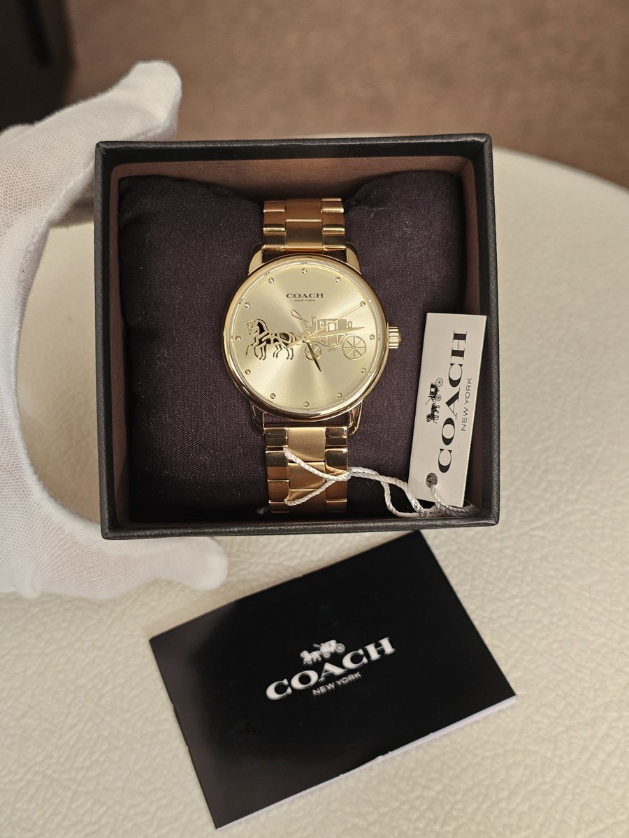 Coach Grand 14503075 Gold Tone Stainless Steel Women's Watch | eBay