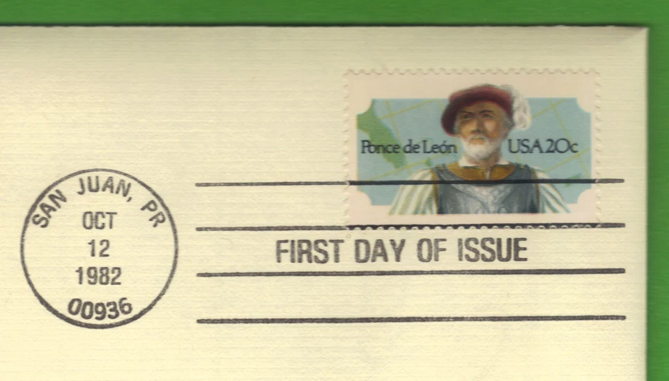 US First Day Cover 20c Stamp with 22k Gold Replica Scott #2024 – Ponce de León - Image 2 of 4