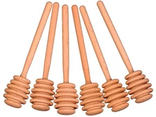 Creative Hobbies 6 Inch Wood Honey Dipper Stick Server for Honey Jar Dispense