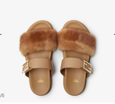 Fendi Genuine Fur Slides. Tan color. Current ...