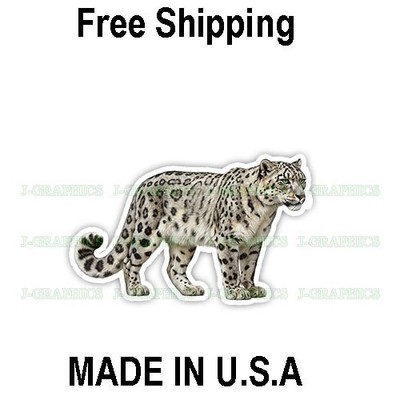 Snow Leopard Vinyl Sticker Decal A