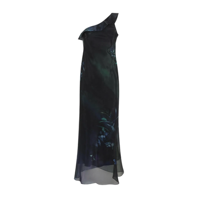 giorgio armani black dress long-sleeve Midi | available in iconic black Giorgio Armani | Black printed