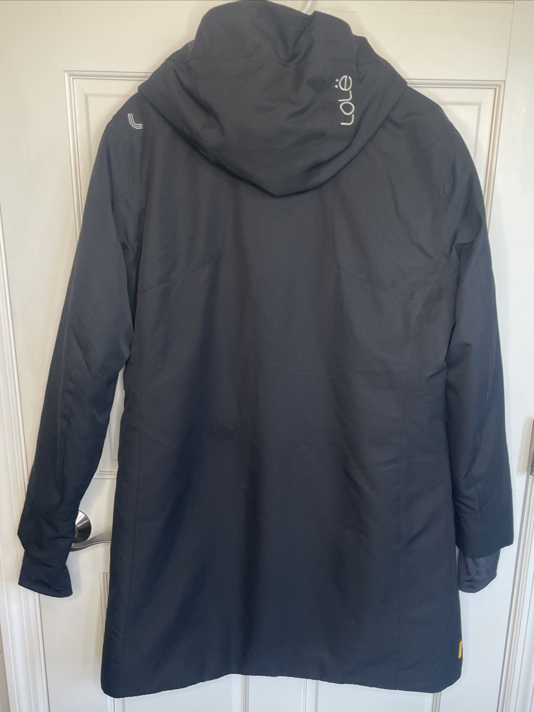 Lolë Women’s Black Hooded Waterproof Parka Jacket Sz XL Lined Outdoor Winter