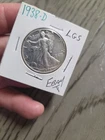 1938-D Walking Liberty Half Nice AU Details Key Date Decent Eye Appeal Cleaned