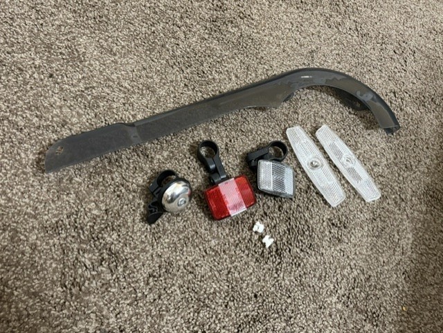 Bike Chain Guard Approx. 17", Reflectors and Bell! Came from a Monza BMX Bike