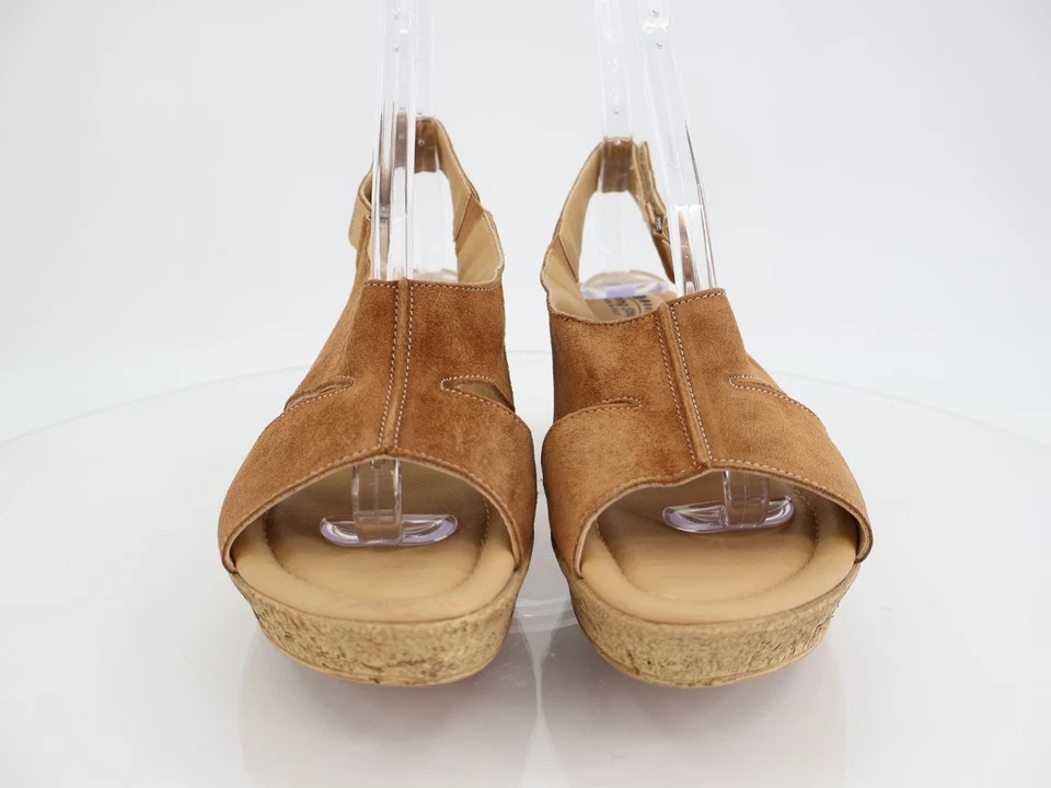 Spring Step Women's Sandal Size 41 10 Brown Suede Wedge Comfy Leather Shoe - Image 2 of 4