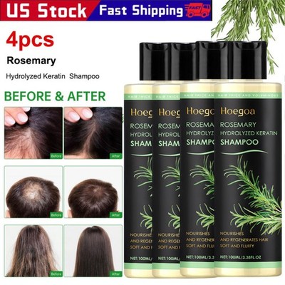 4PCS Organic Rosemary Hair Growth Shampoo for Women and Men-Natural Thickening